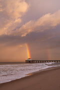 Rainbow over MB Pier — double rainbow over the Manhattan Beach Pier